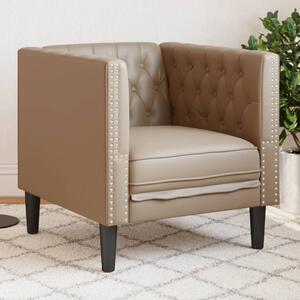 VidaXL kávészínű műbőr Chesterfield kanapéfotel