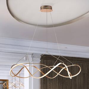 Schuller Valencia LED lógó világítás Molly, dimmelhető, Ø 110 cm, rózsaarany, dimmelhető, Sárgaréz / arany, Nappali / Étkező, fém, Modern