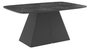 Asztal Oswego 169, 76x110cm, Fekete márvány, Fekete