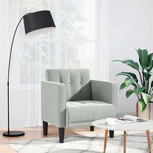 VidaXL világosszürke bársony kanapészék karfás szék 53 cm