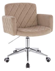 HR802K Latte Modern Velúr Szék Krómozott lábbal