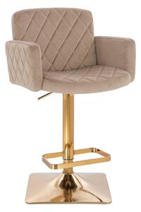 HR802KW Latte Modern Velúr Szék Arany lábbal