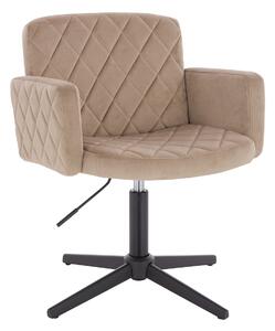 HR802CROSS Latte Modern Velúr Szék Fekete lábbal