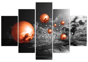 Absztrakt képek - narancssárga gömbök (150x105cm)