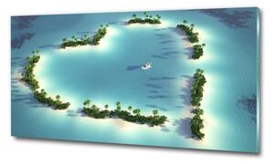Üvegfotó Szív alakú sziget