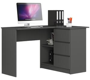 AKORD CLP B16 Sarok Íróasztal Laminált Grafitszürke