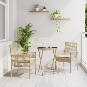 Kert Bistro Készlet 3 pcs Bézs polirattan