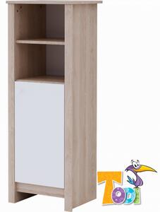 Todi Classic keskeny, nyitott polcos + 1 ajtós szekrény (140 cm magas)