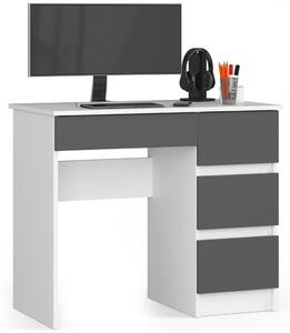 AKORD A-7 Kompakt Számítógépasztal Laminált Fehér-Grafitszürke
