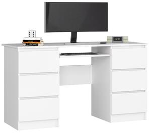 AKORD A-11 Számítógépes Íróasztal 6 Fiókos Fehér Laminált