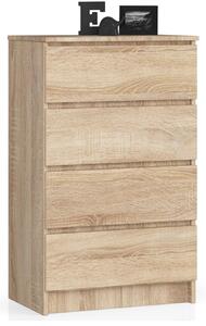 AKORD CLP K60 Komód Laminált Sonoma Tölgy 4 Fiókos