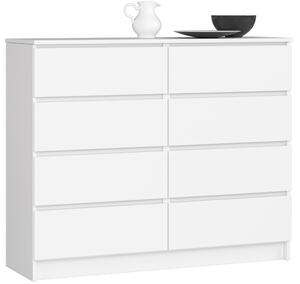 AKORD CLP 120 Komód 8 Fiókos Laminált Fehér Matt