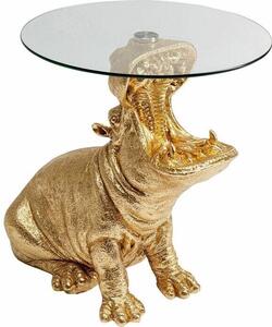 KARE Design HIPPO Arany Víziló Üveglapos Dohányzóasztal
