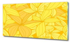 Fali üvegkép Sárga virágok háttér