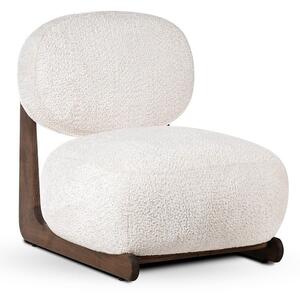 Baobab Luxus Fotel Teddy Fehér Wenge Lábakkal