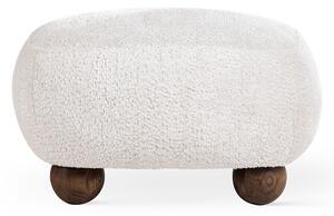 BAOBAB Luxus Puff Szövet Fehér Wenge Lábakkal