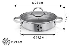 Tescoma SteelCRAFT mély serpenyő fedővel 28 cm