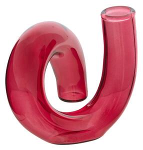 Egyszálas üveg váza 12 cm piros - PÉTALE