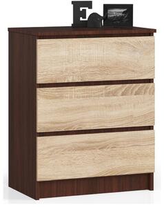 AKORD CLP Komód 3 Fiókos Laminált Wenge-Sonoma Tölgy