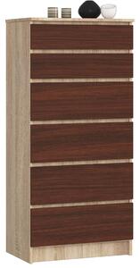 AKORD CLP 6-Fiókos Komód Sonoma Tölgy/Wenge Laminált OP0PK-6DABVEN001