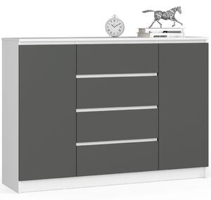 AKORD CLP Modern Komód Laminált Fehér-Szürke Matt