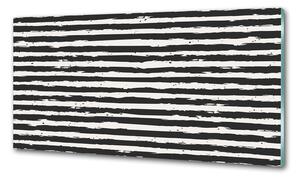 Konyha fali panel Fekete-fehér csíkos