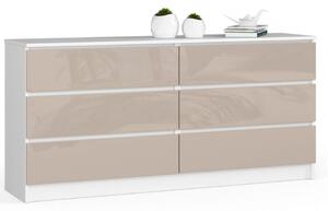 AKORD CLP K160 Cappuccino Magasfényű 6-Fiókos Komód