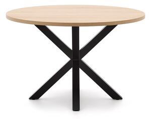 Fekete-natúr színű kerek étkezőasztal ø 120 cm Argo – Kave Home