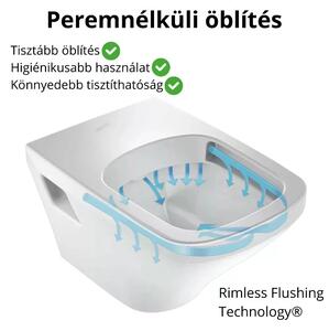 HD Elsa Black perem nélküli mély öblítésű szögletes monoblokkos WC alsó/hátsó kifolyású tető nélkül + tartály