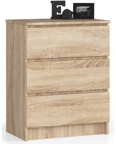 AKORD CLP K60 Komód Sonoma Tölgy 3 Fiókos Laminált