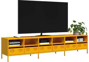 VidaXL mustársárga hidegen hengerelt acél TV-szekrény 202x39x43,5 cm
