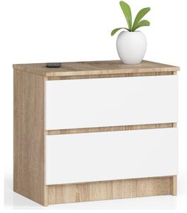 AKORD CLP K60 Komód Laminált Sonoma Tölgy Fehér 2 Fiókos