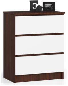 AKORD CLP Komód 3 Fiókos Laminált Wenge-Fehér