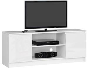 AKORD Modern TV Szekrény 140 Fehér Magasfényű Akril