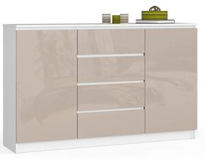 AKORD CLP K160 Komód Cappuccino Magasfényű MDF 2 Ajtós 4 Fiókos