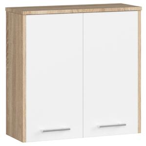 AKORD FIN Fali Fürdőszobai Szekrény Sonoma Tölgy Fehér 60cm