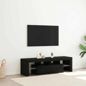 Fekete tölgy szerelt fa TV-szekrény LED-ekkel 140x36,5x40 cm