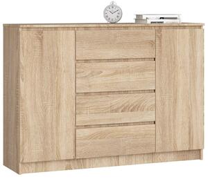 AKORD CLP K140 Komód Laminált Sonoma Tölgy 4 Fiókos