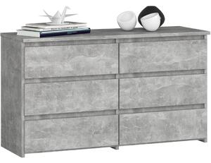 AKORD CL100 Beton Komód 6 Fiókos Laminált Matt