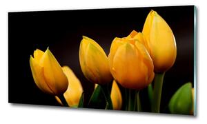 Egyedi üvegkép Sárga tulipánok