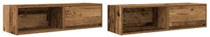 2 db antik fa szerelt fa fali TV-szekrény 100x31x25,5 cm