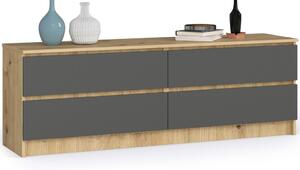AKORD CLP Artisan Tölgy Komód 4 Fiókos Szürke Matt OP0LK-1604SZ-ARTSZA