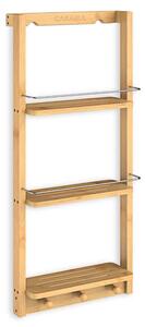 Casaria BAMBOO fürdőszobai függő polc, 28,5x10x70cm, 3 polc, barna