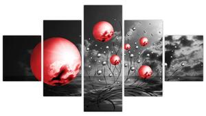Absztrakt kép - piros gömb (125x70cm)