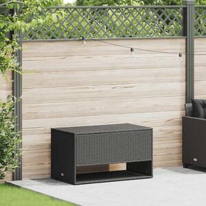 VidaXL fekete polyrattan kültéri párna doboz 100x55x55,5 cm