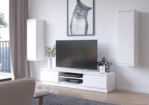 AKORD CLP Modern Fehér TV-állvány és Vitrin Szett