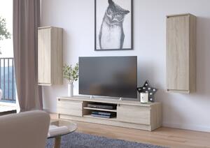 AKORD CLP Modern Sonoma Tölgy TV-állvány és Vitrin Szett