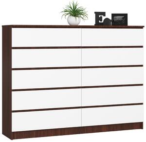 AKORD CLP K160 Laminált Komód 10 Fiókos Wenge-Fehér
