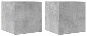 2 db betonszürke falra szerelhető TV-szekrény 30,5 x 30 x 30 cm
