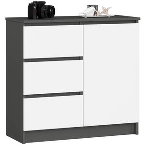 AKORD Jerry Modern Komód Laminált Grafitszürke-Fehér